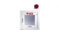 AED Wall Cabinet: Fully-Recessed with Alarm & Strobe, Security Enabled