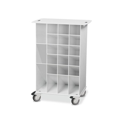 TrippNT ABS Pipette Angled Bin Cart - White, 22" x 33" x 15"