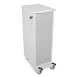 TrippNT Lockable Narrow Lab Cart, White Polyethylene and Gray Front