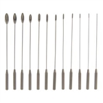 Sklar Debakey Vascular Dilator Malleable Set of 12, 0.5mm, 1mm, 1.5mm, 2mm, 2.5mm, 3mm, 3.5mm, 4mm. 4.5mm, 5mm, 7mm, 9mm 7-1/2"