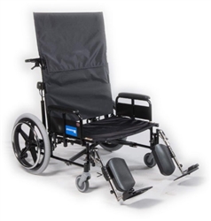 Gendron 5252420730R, Bariatric High Back Recliner Wheelchair with Adjustable Desk Arms and ELR - 24W x 20D x 17.5H