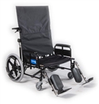 Gendron 5252420750R, Bariatric High Back Recliner Wheelchair with Adjustable Full Arms and ELR - 24W x 20D x 17.5H