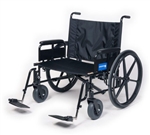 Gendron 5253020740, Bariatric Fixed Back Wheelchair with Full Arms and Swing Away Foot Rest - 30W x 20D x 17.5H