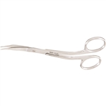 Miltex Wound Debridement Scissors, 5" Curved, One Serrated Blade, Angled Shanks