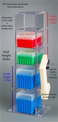 Poltex Lab Bench Vertical Organizer PETG-5 Pocket (Bump, BRK 1/2)