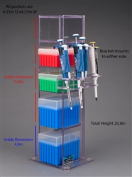 Poltex Lab Bench Vertical Organizer PETG-5 Pocket  (Bump) (PIPTRBRK 1/2)