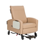 Winco Vero Care Cliner w/ Push Back, Fixed Arms, 5" Casters & Footplate