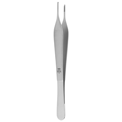 Miltex Hudson (EWALD) Forceps, 6", Tissue & Suture, 1x2 Teeth, Cross Serrated Tying Platform, Carb-N-Sert (Tungsten Carbide)