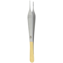 Miltex Adson Dressing Forceps 6", Delicate Cross-Serrated Tips, Carb-N-Sert (Tungsten Carbide)