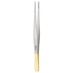 Miltex 6-1/4" Dressing Forceps - Delicate Serrated Tips - Non-Locking - Fluted Handles - Carb-N-Sert