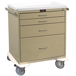 Harloff Procedure Cart, Short Cabinet, Four Drawers with Key Lock, Standard Package