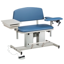 Clinton Power Series, Bariatric, Blood Drawing Chair with Padded Flip Arm and Drawer