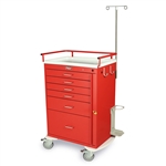 Harloff Emergency Cart, Tall Cabinet, Six Drawers with Breakaway Lock