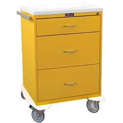 Harloff Infection Control Cart, Three Drawers with Key Lock, Standard Package