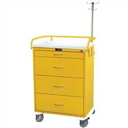 Harloff Infection Control Cart, Four Drawers with Key Lock, Specialty Package