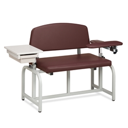 Clinton Lab X Series, Bariatric, Blood Drawing Chair with Padded Flip Arm and Drawer