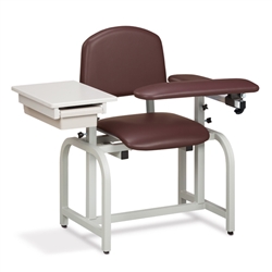 Clinton Lab X Series, Blood Drawing Chair with Padded Flip Arm and Drawer