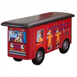 Clinton Fun Series Pediatric Exam Table: Engine K-9 with Dalmatian Firefighters