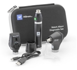 Welch Allyn 3.5V Diagnostic Set w/ Coaxial LED Ophthalmoscope, MacroView Basic LED Otoscope, one Lithium Ion Rechargeable Power Handle & Hard Case