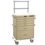 Harloff Tall Medical Storage Cabinet, Six Drawers with Basic Electronic Pushbutton Lock and Specialty Package