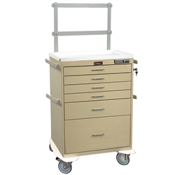 Harloff Tall Medical Storage Cabinet, Six Drawers with Basic Electronic Pushbutton Lock and Specialty Package