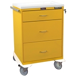 Harloff Infection Control Cart, Three Drawers, Basic Electronic Pushbutton Lock with Key Lock, Standard Package