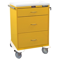 Harloff Infection Control Cart, Three Drawers, Basic Electronic Pushbutton Lock with Key Lock, Standard Package