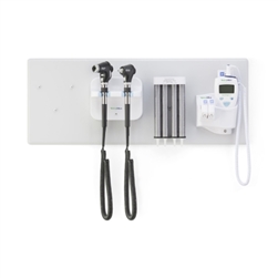 Welch Allyn Green Series™ 777 Integrated Wall System - Wall Board, Wall Transformer, PanOptic Basic Ophthalmoscope, MacroView Basic Otoscope, Ear Specula Dispenser & SureTemp Thermometer