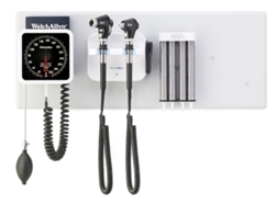 Welch Allyn Green Series™ 777 Integrated Wall System - Wall Board, Wall Transformer, PanOptic Plus Ophthalmoscope, MacroView Plus Otoscope, Ear Specula Dispenser, Wall Aneroid & iExaminer Smart Bracket