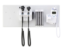 Welch Allyn Green Series™ 777 Integrated Wall System - Wall Board, Wall Transformer, PanOptic Plus Ophthalmoscope, MacroView Plus Otoscope, Ear Specula Dispenser, SureTemp Plus Thermometer & iExaminer Smart Bracket