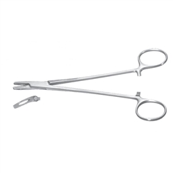 Miltex 7-1/4" Metzenbaum Needle Holder - Curved - Fenestrated Jaws