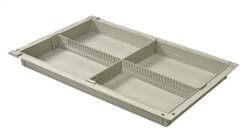 Harloff MedStorMax 2” Exchange Tray w/ 1 Long Divider, 1 Short Divider & Pull-Out Stoppers