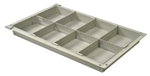 Harloff MedStorMax 2” Exchange Tray w/ 1 Long Divider, 3 Short Dividers & Pull-Out Stoppers