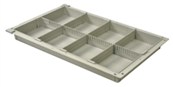 Harloff MedStorMax 2” Exchange Tray w/ 1 Long Divider, 3 Short Dividers & Pull-Out Stoppers