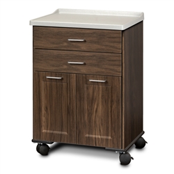 Clinton 8922-AF Fashion Finish, Molded Top, Mobile Treatment Cabinet with 2 Doors & 2 Drawers