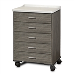 Clinton 8950-AF Fashion Finish, Molded Top, Mobile Treatment Cabinet with 5 Drawers