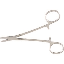 Miltex Halsey Needle Holder, 5", Serrated Jaws