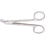 Miltex Wire Cutting Scissors, 4-3/4", One Serrated Blade, Angled to Side