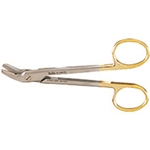 Miltex Wire Cutting Scissors, 4-3/4", One Serrated Blade, Carb-N-Sert, Angled To Side