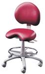 Brewer 9000BFR Dental Stool w/ Adjustable Footring (Stitched Upholstery)