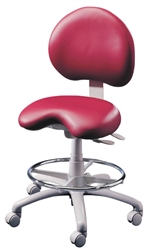 Brewer 9000BFR Dental Stool w/ Adjustable Footring (Stitched Upholstery)