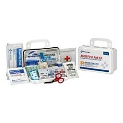 10 Person First Aid Kit, ANSI A, Plastic Case