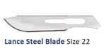 Cincinnati Lance Carbon Steel Blades - Size 22 - Sterile - 100/Box