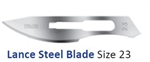 Cincinnati Lance Carbon Steel Blades - Size 23 - Sterile - 100/Box