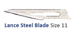 Cincinnati Lance Stainless Steel Blades - Size 11 - Sterile - 100/Box