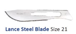Cincinnati Lance Stainless Steel Blades - Size 21 - Sterile - 100/Box