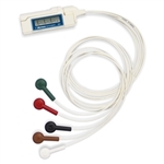 Burdick H3+ 5-Wire 3 Channel AHA Patient Cable with Snap