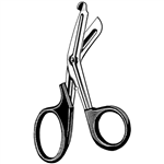 Sklar Surgi-OR Multi-Cut Utility Scissors, Black, Angled, Serrated - 7-1/2"