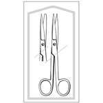 Sklar Econo Sterile OR Scissors, Straight, Sharp/Blunt, Case of 50 - 5-1/2"
