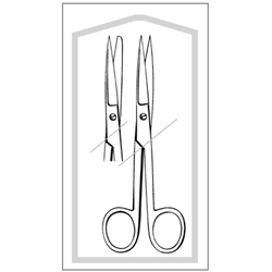 Sklar Econo Sterile OR Scissors, Straight, Sharp/Blunt, Case of 50 - 5-1/2"